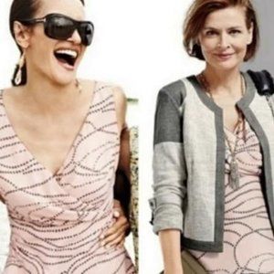 CABI - Pink & Black Sophia Cami V-Neck Tank Top Adjustable Straps Size 4